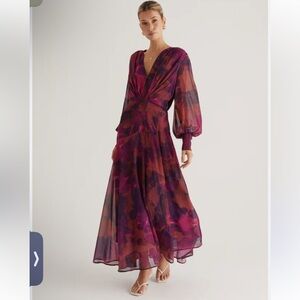 Elegant Pink and Purple Women's Dress